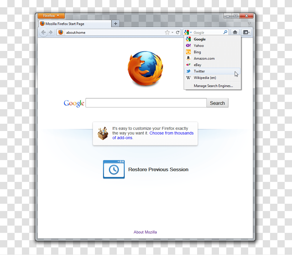 Twitter In Firefox Search Bar Mozilla Firefox, Computer, Electronics, File Transparent Png