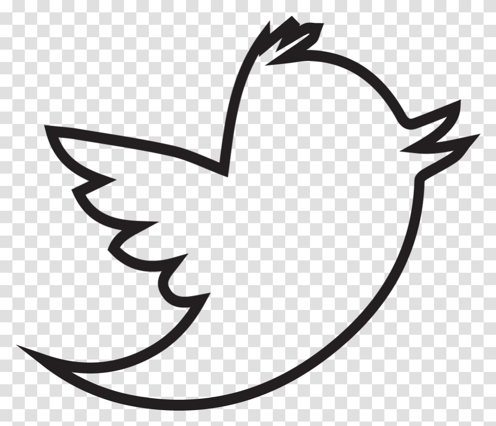 Twitter Logo Black Outline, Animal, Bird, Cat, Pet Transparent Png