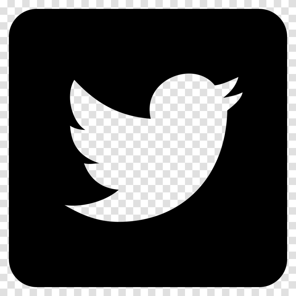 Twitter Logo On Black Background Icon Free Download, Silhouette, Trademark, Stencil Transparent Png