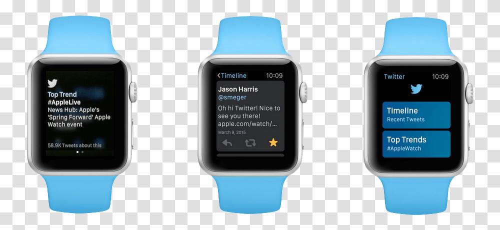 Twitter Must Haves Apple Watch Mockup Message, Wristwatch, Digital Watch Transparent Png