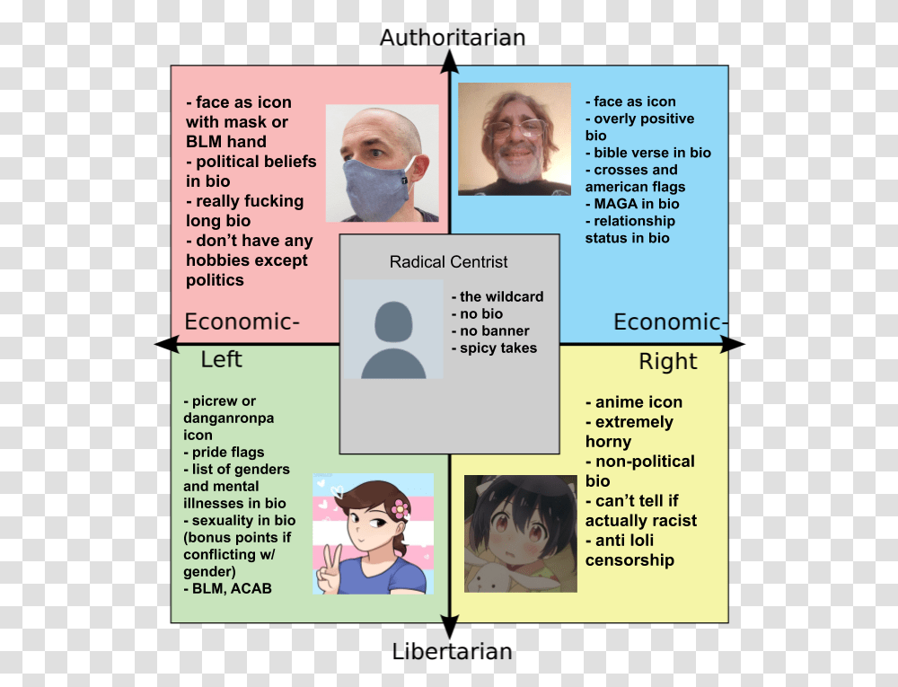 Twitter User Political Compass Bios And Icons Political Compass Memes Twitter Bio, Person, Human, Poster, Advertisement Transparent Png