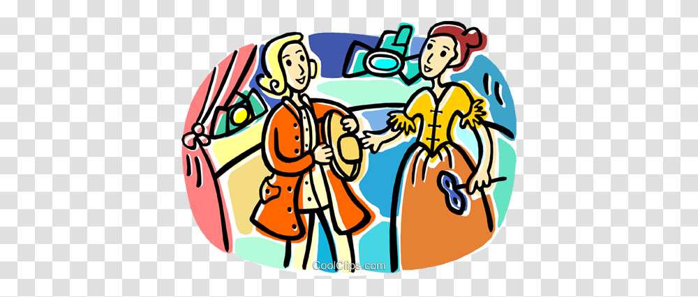 Two Actors On Stage Royalty Free Vector Clip Art Illustration, Doodle, Drawing, Hand, Musician Transparent Png