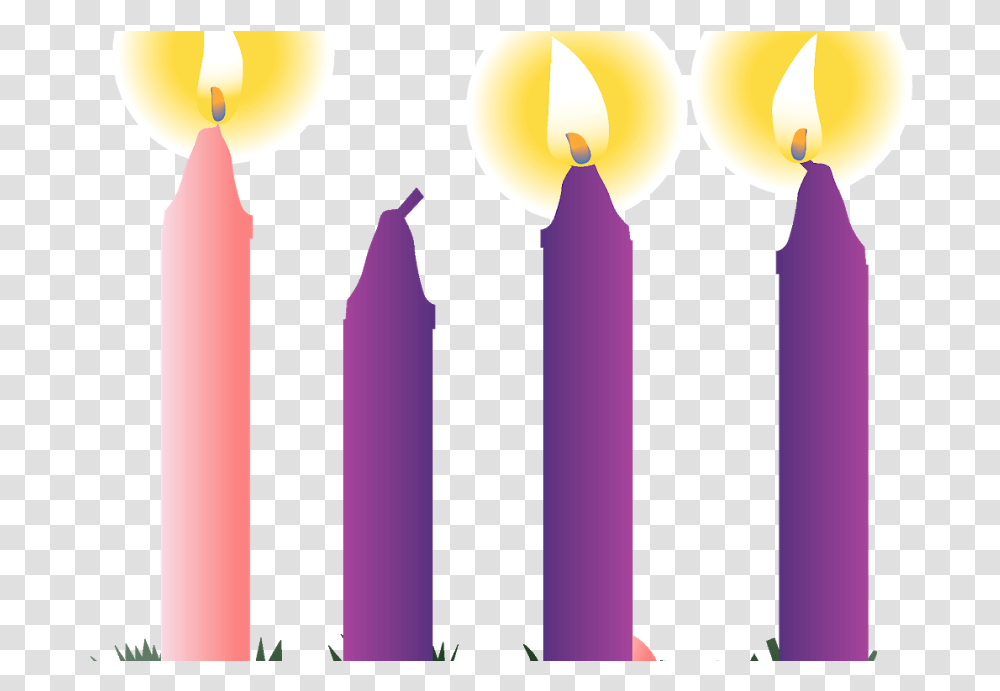 Two Advent Candles Lit Download Advent Wreath Background, Fire, Flame Transparent Png