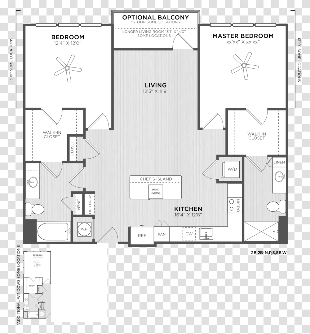 Two Bedroom Floor Plan At Alexan Buckhead Village Two Bedroom Split Floor Plans, Diagram, Plot Transparent Png