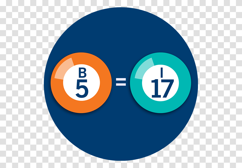 Two Bingo Numbers B5 And I17 With An Equal Symbol Circle, Logo, Home Decor, Security Transparent Png