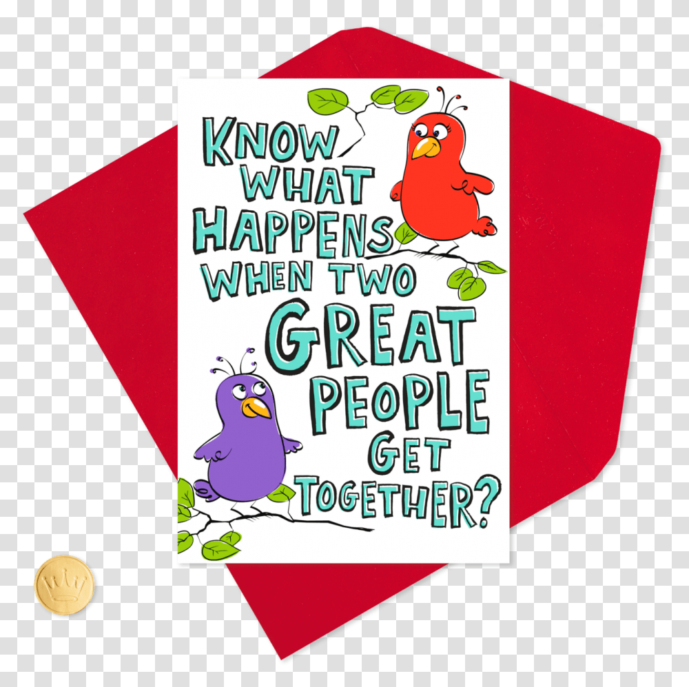 Two Birds Pop Up Valentine's Day Card For Couple Clipart, Poster, Advertisement, Flyer, Paper Transparent Png