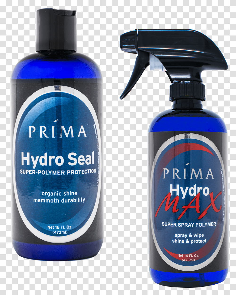 Two Bottles Of Prima Car Care Products Are Displayed, Shaker, Tin, Can, Spray Can Transparent Png