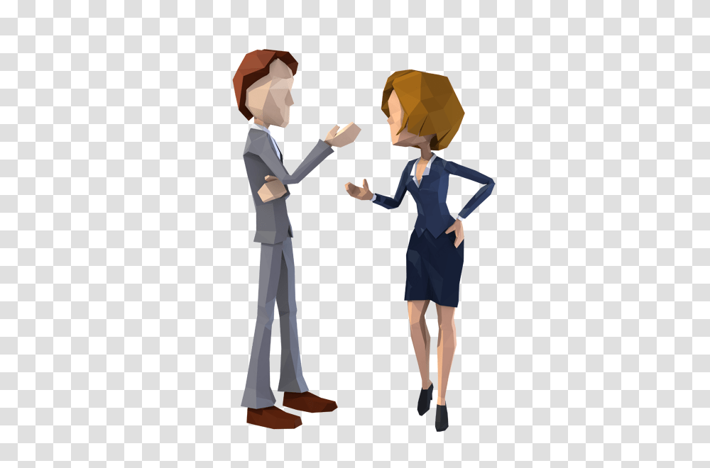 Two Business People Talking Cartoon Characters Talking, Person, Performer, Clothing, Standing Transparent Png