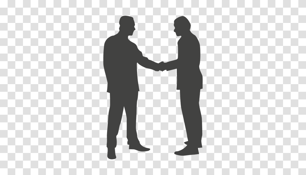 Two Businessmen Shaking Hands Silhouette, Person, Human, Holding Hands, People Transparent Png