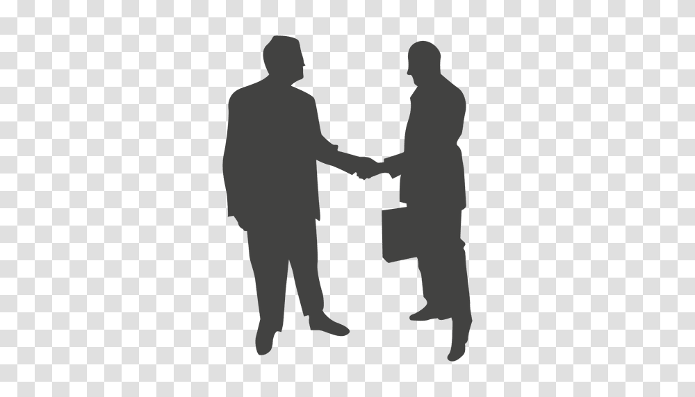 Two Businessmen Shaking Talking Silhouette, Hand, Person, Human, Holding Hands Transparent Png