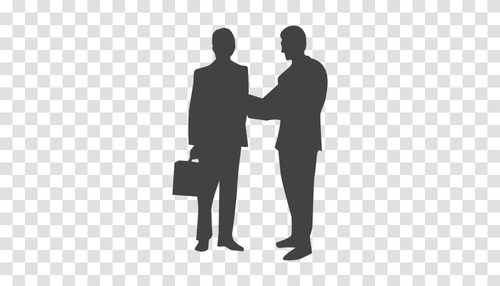 Two Businessmen Talking Silhouette, Person, Human, Hand, Holding Hands Transparent Png