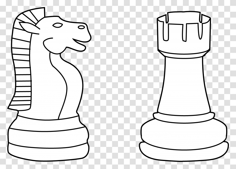 Two Chess Pieces Line Art Chess Board Pieces Cartoon, Architecture, Building, Pillar, Column Transparent Png