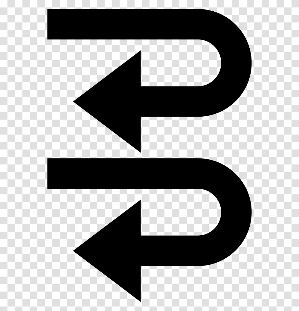Two Curved Back Arrows Symbol, Number, Alphabet, Rug Transparent Png