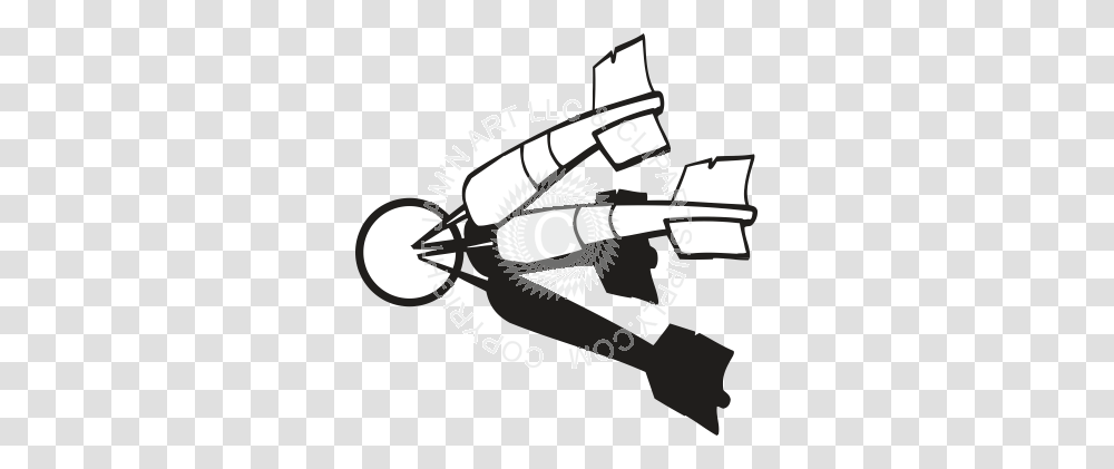 Two Darts In Bullseye In Black And White, Bow, Stencil, Hand Transparent Png