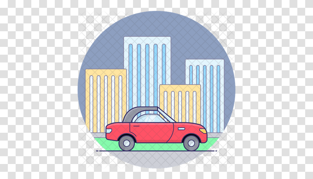 Two Door Car Icon Of Colored Outline City Car, Label, Text, Sticker, Advertisement Transparent Png