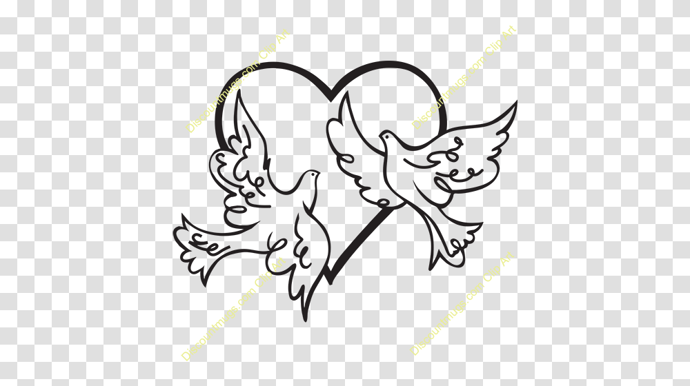 Two Dove Clipart, Bow, Label Transparent Png