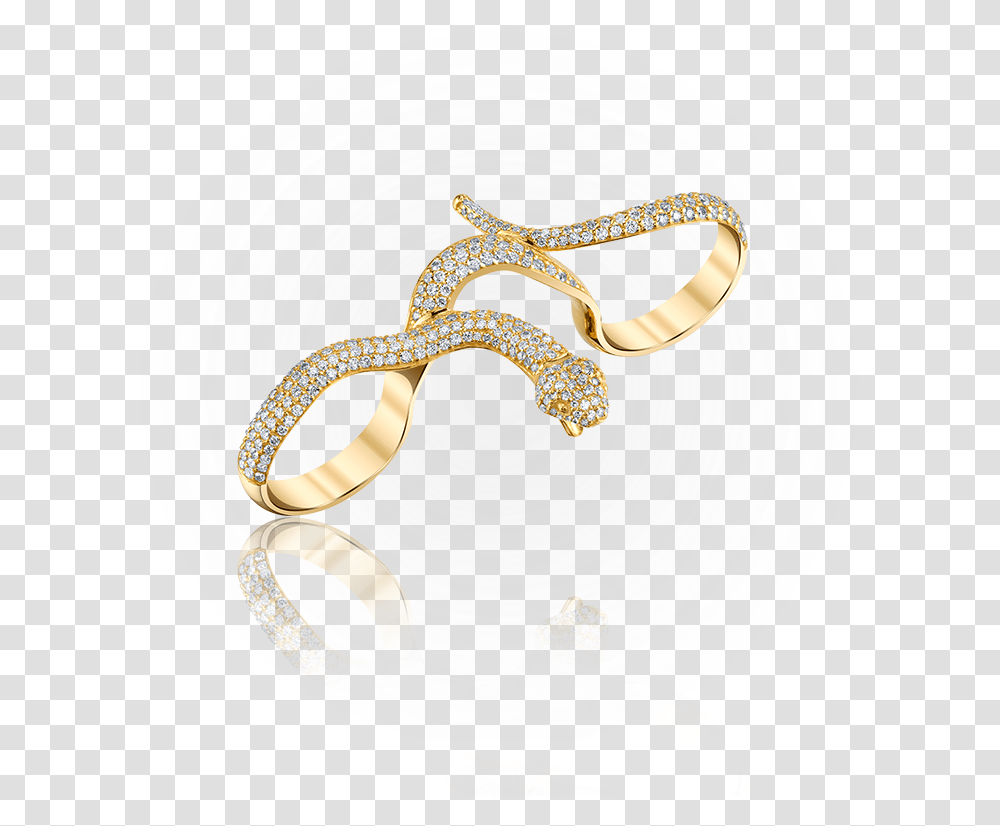 Two Finger Snake Ring, Gold, Floral Design Transparent Png