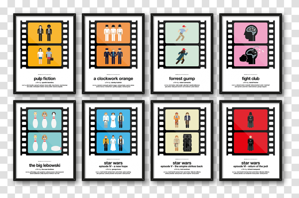 Two Frame Pictogram Movie Posters Design By Viktor Framed Prints Teenage Girls Room, Word, Label, Alphabet Transparent Png