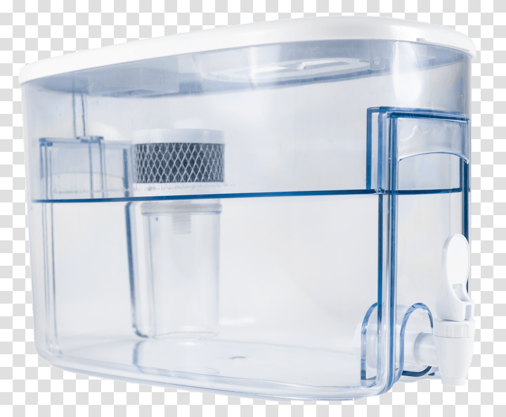 Two Gallon Alkaline Water Dispenser With Small Filter Display Case, Jar, Jug, Glass, Cup Transparent Png