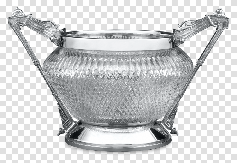 Two Handled Silver Plate And Cut Glass Bowl Tureen, Jar, Sweets, Food, Confectionery Transparent Png