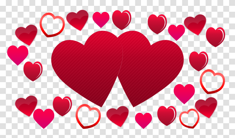Two Hearts Background Plenty Of Love Hearts Free To Use, Cushion, Rug, Pillow Transparent Png