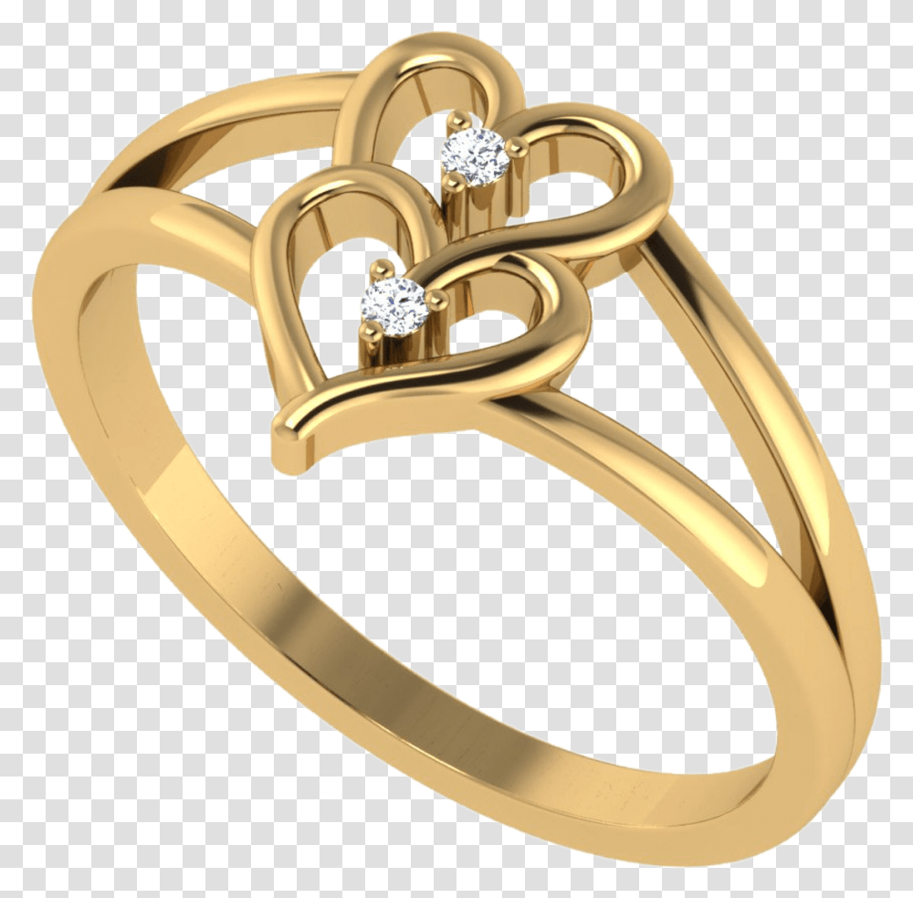 Two Hearts Diamond Ring Engagement Ring, Jewelry, Accessories, Accessory, Gold Transparent Png