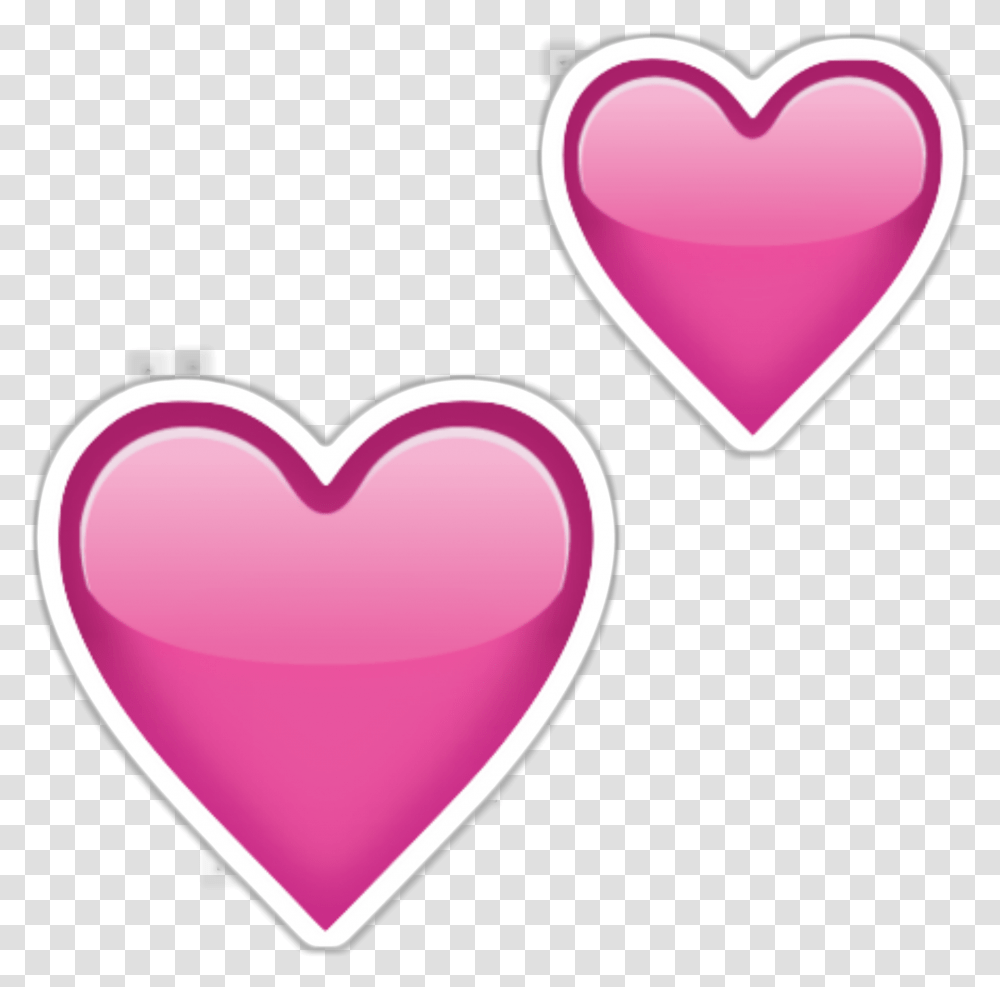 Two Hearts Emoji Pink Heart Emoji Background, Cushion, Label, Text, Pillow Transparent Png