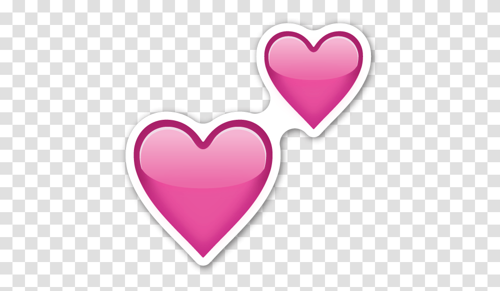 Two Hearts Emojis Heart Emoji Stickers Background Pink Heart, Cushion, Pillow, Cupid Transparent Png