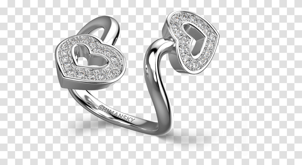 Two Hearts Twisted Pave Ring 18k White Gold Body Jewelry, Accessories, Accessory, Platinum, Diamond Transparent Png