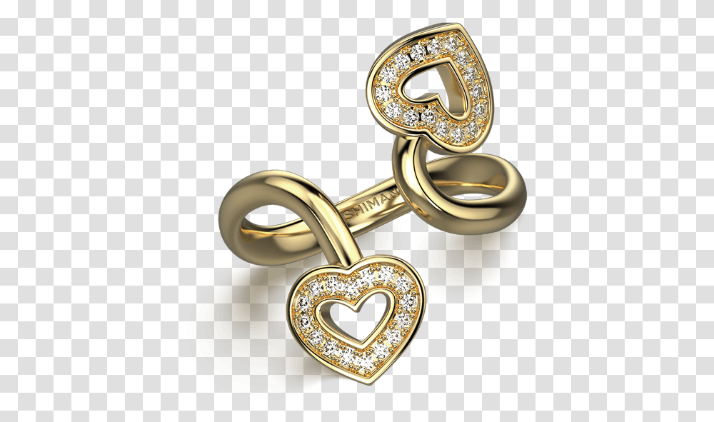 Two Hearts Twisted Pave Ring 18k Yellow Gold Lus De Cames, Accessories, Accessory, Jewelry, Key Transparent Png