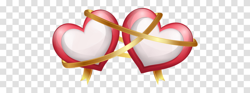 Two Hearts With Ribbon Hearts With Ribbons, Egg, Food, Sweets, Confectionery Transparent Png