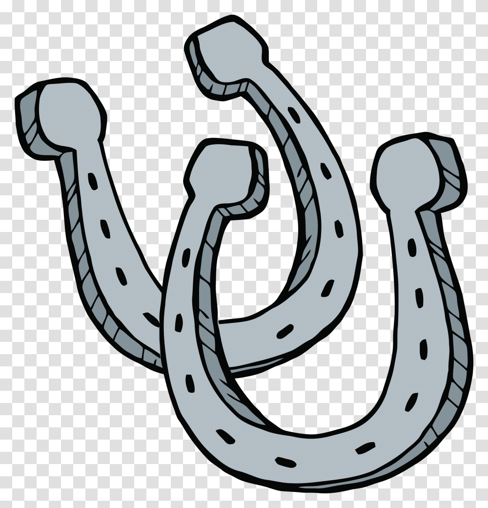 Two Horseshoes Clip Art Black And White, Banana, Fruit, Plant, Food Transparent Png