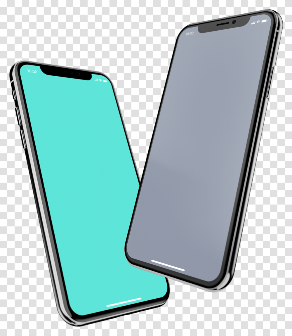 Two Iphone X Mockup, Mobile Phone, Electronics, Cell Phone Transparent Png