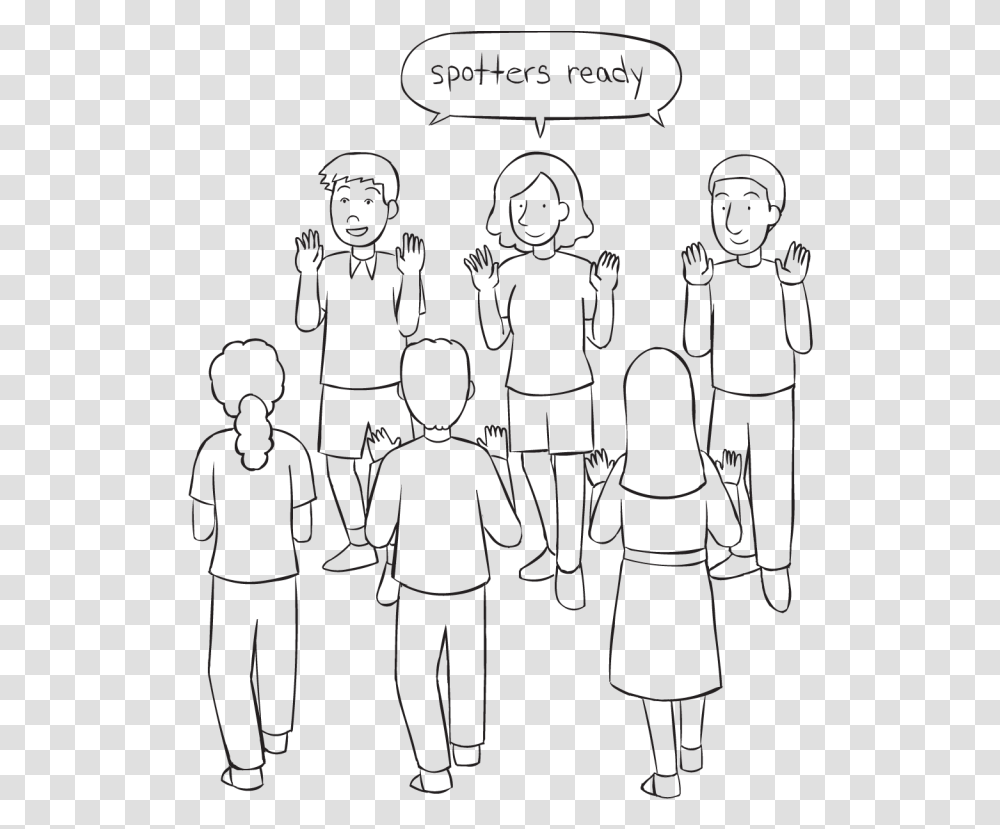 Two Lines Of People Facing Each Other Ready For The Line Art, Person, Silhouette, Back, Stencil Transparent Png