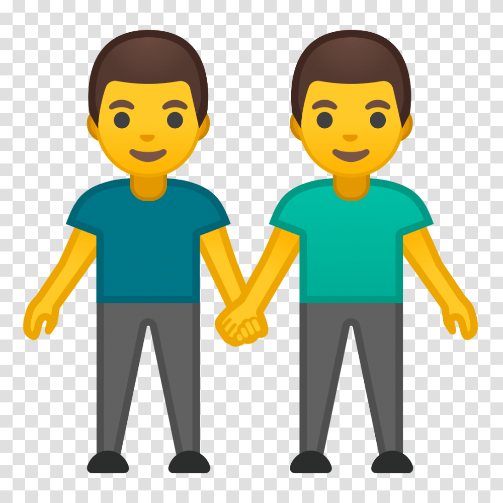 Two Men Holding Hands Icon Noto Emoji People Family Love, Pedestrian, Toy, Face Transparent Png