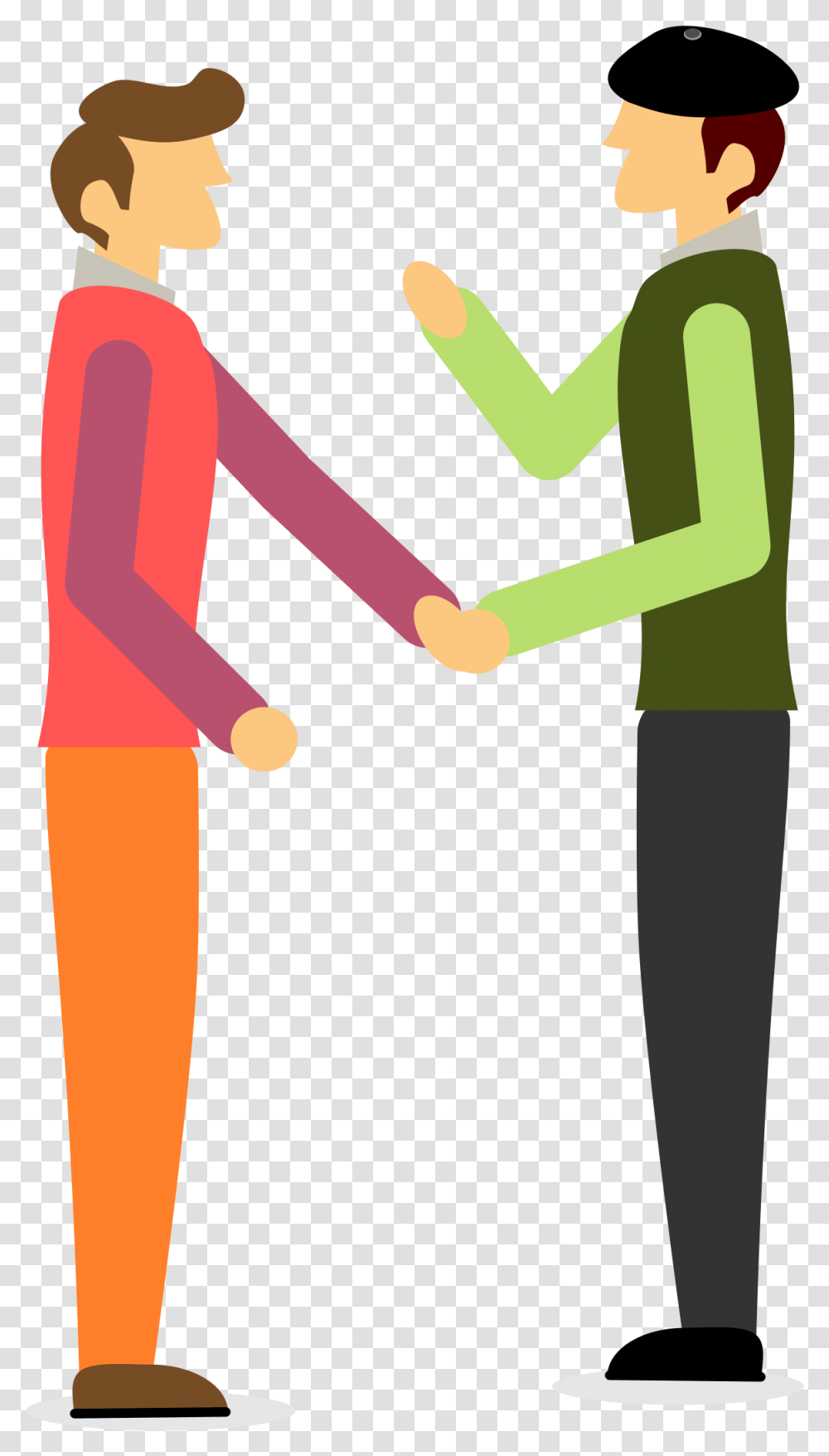 Two Men With Beret Clip Arts People Shaking Hands Clipart, Outdoors, Plant, Nature, Crowd Transparent Png