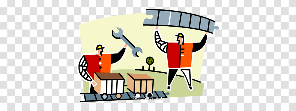 Two Men Working On The Railroad Royalty Free Vector Clip Art, Outdoors, Crowd, Duel, Video Gaming Transparent Png