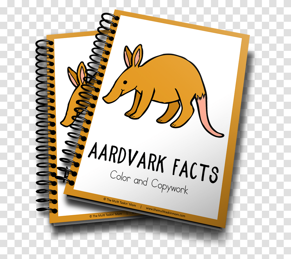 Two Notebooks, Aardvark, Wildlife, Mammal, Animal Transparent Png