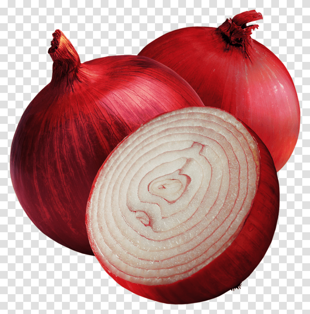 Two Onions And Half An Onion Red Onion, Plant, Shallot, Vegetable, Food Transparent Png