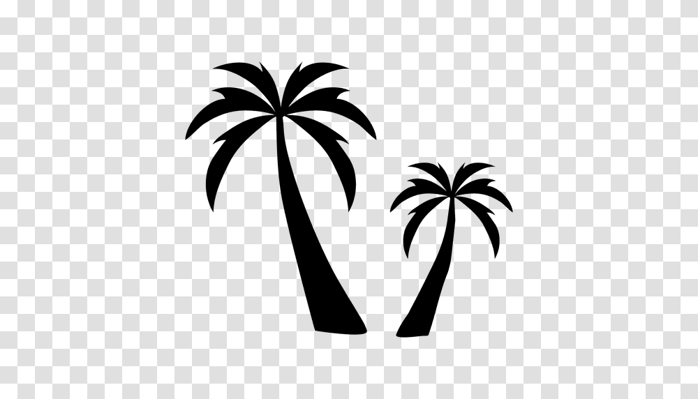 Two Palm Tree Silhouette Palm, Plant, Arecaceae, Stencil Transparent Png