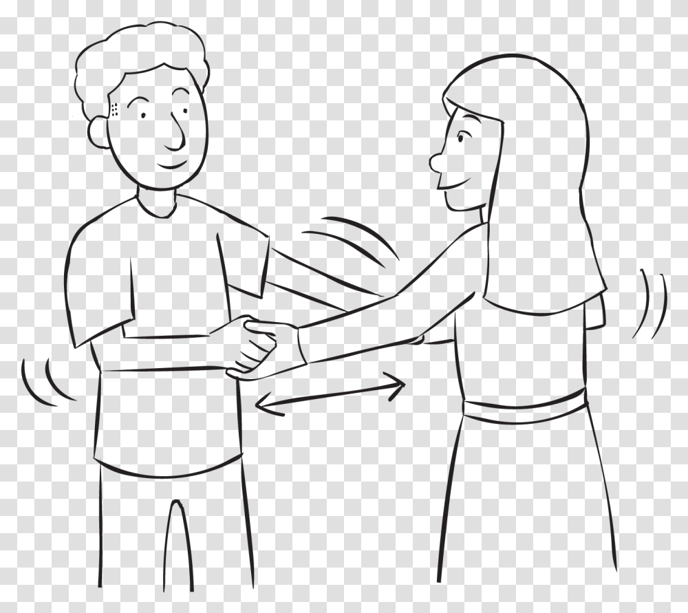 Two People Holding Both Hands And Facing One Another Line Art, Holding Hands, Female, Silhouette, Stencil Transparent Png