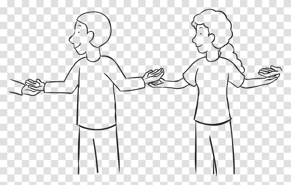 Two People In A Circle With Hands On Top Of Their Partners Down By The Banks Game, Person, Human, Cross Transparent Png