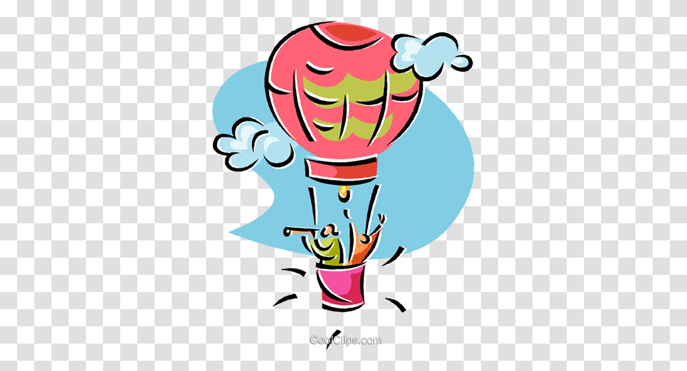 Two People In A Hot Air Balloon Royalty Free Vector Clip Art, Aircraft, Vehicle, Transportation, Poster Transparent Png