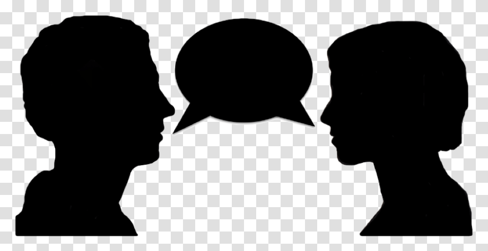 Two People Talking Download Silhouette Of People Talking, Apparel, Helmet, Sunglasses Transparent Png