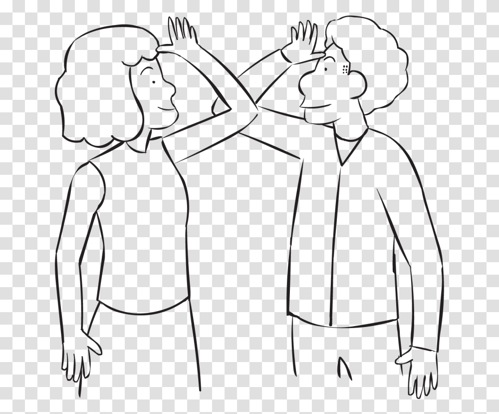 Two People Touching Elbows As Part Of Fun Large Group, Silhouette, Hand, Stencil, Prayer Transparent Png