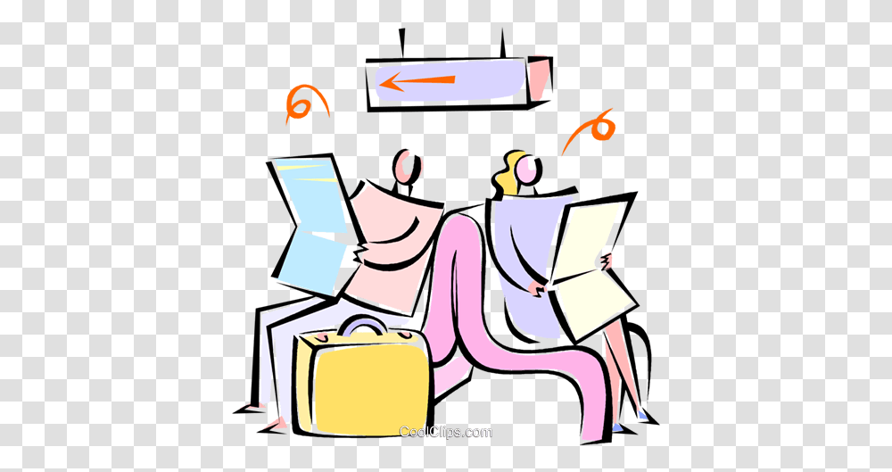 Two People Waiting, Drawing Transparent Png