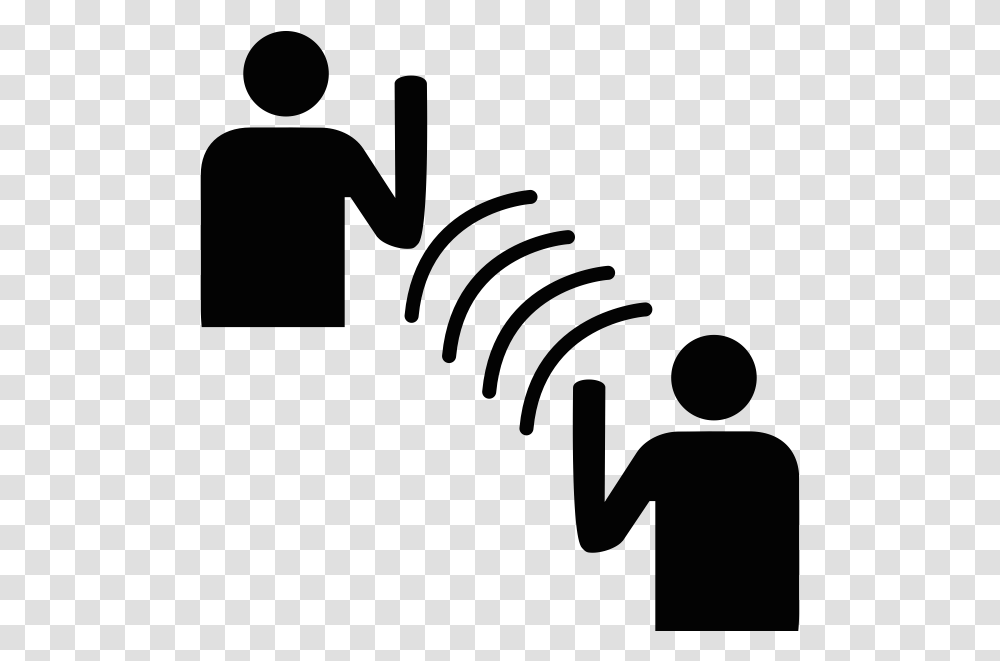 Two People Waving At Each Other Communication Icon Black And White, Face Transparent Png