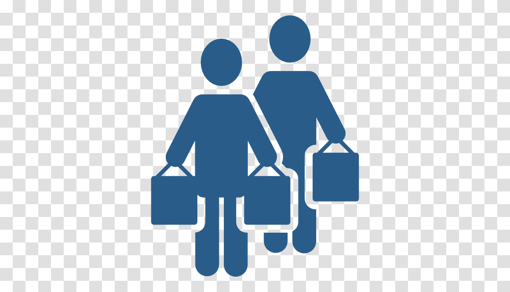 Two Persons Shopping Managility, Sign, Recycling Symbol, Pedestrian Transparent Png