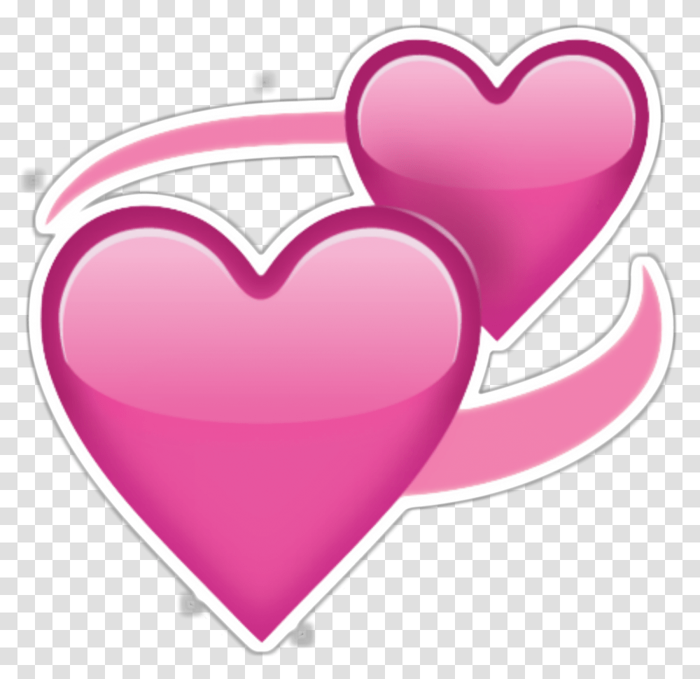 Two Pink Hearts Emoji Pink Heart Emoji, Label, Text, Cupid Transparent Png
