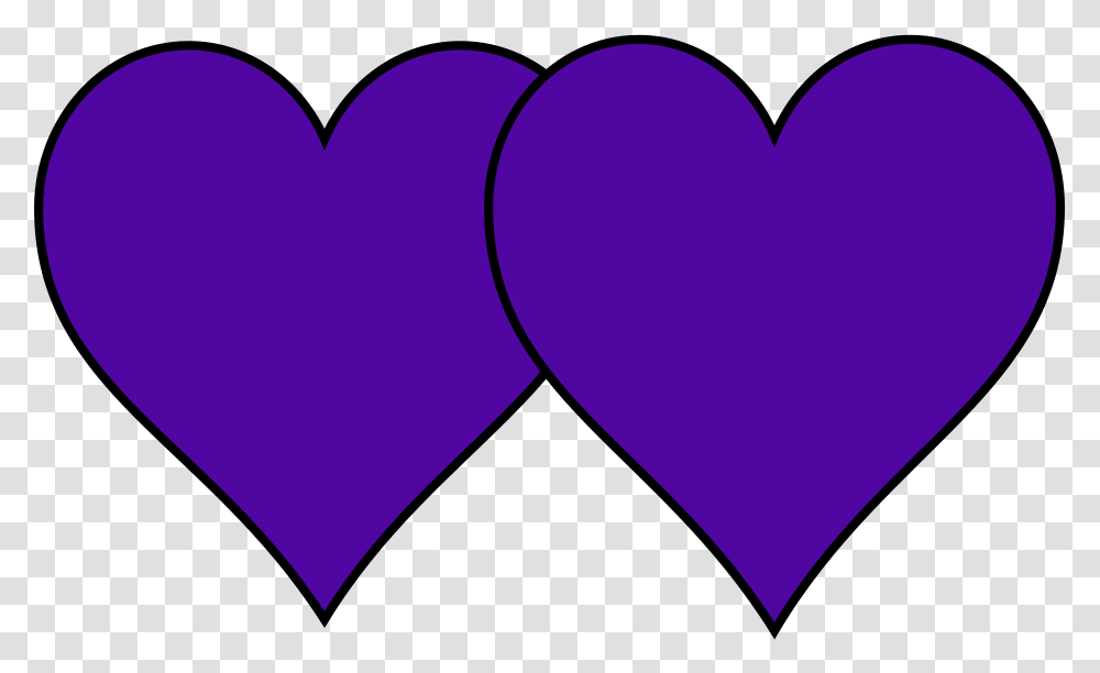 Two Purple Hearts Svg Vector Clip Art Black And White 2 Hearts Clipart Transparent Png